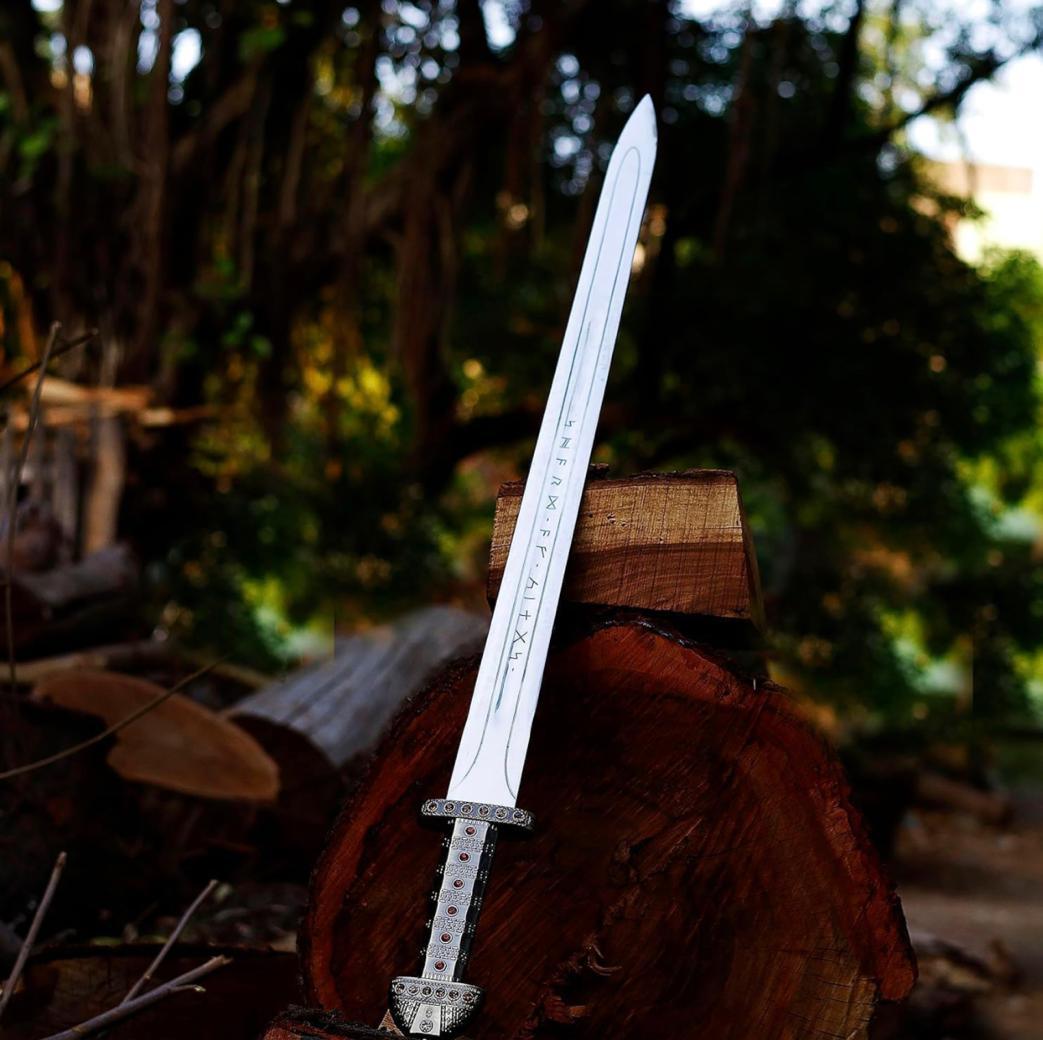 Handcrafted Viking Sword Of Kings, Ragnar Lothbrok Sword - Damascus Kings