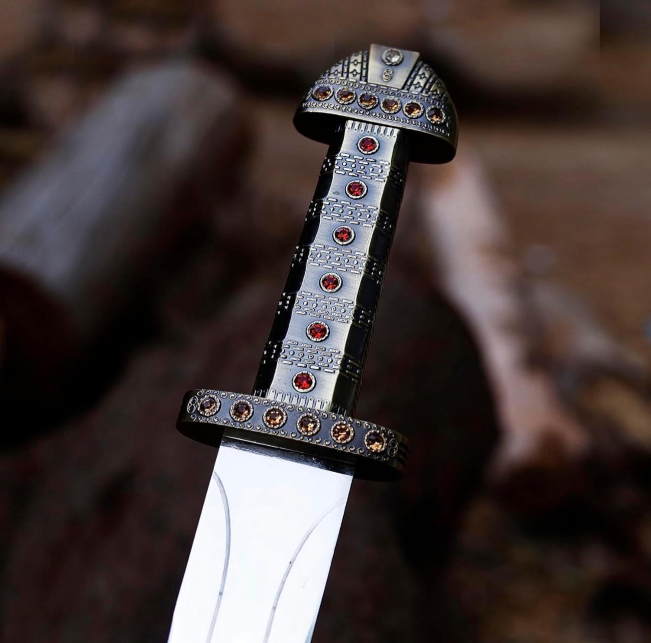 Handcrafted Viking Sword Of Kings, Ragnar Lothbrok Sword - Damascus Kings