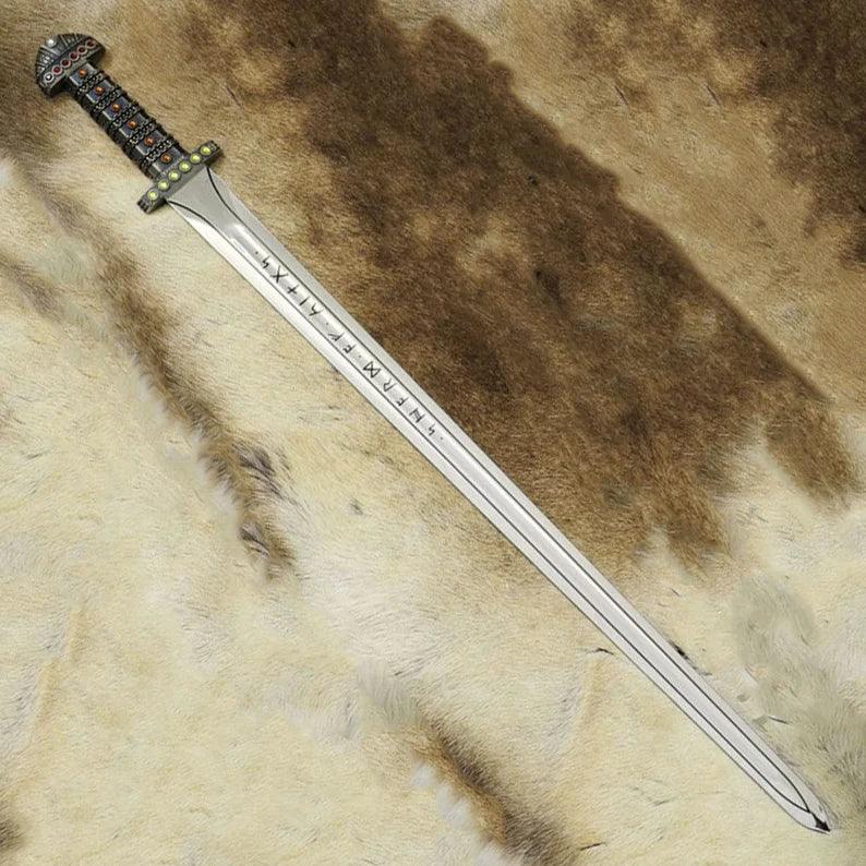 Handcrafted Viking Sword Of Kings, Ragnar Lothbrok Sword - Damascus Kings