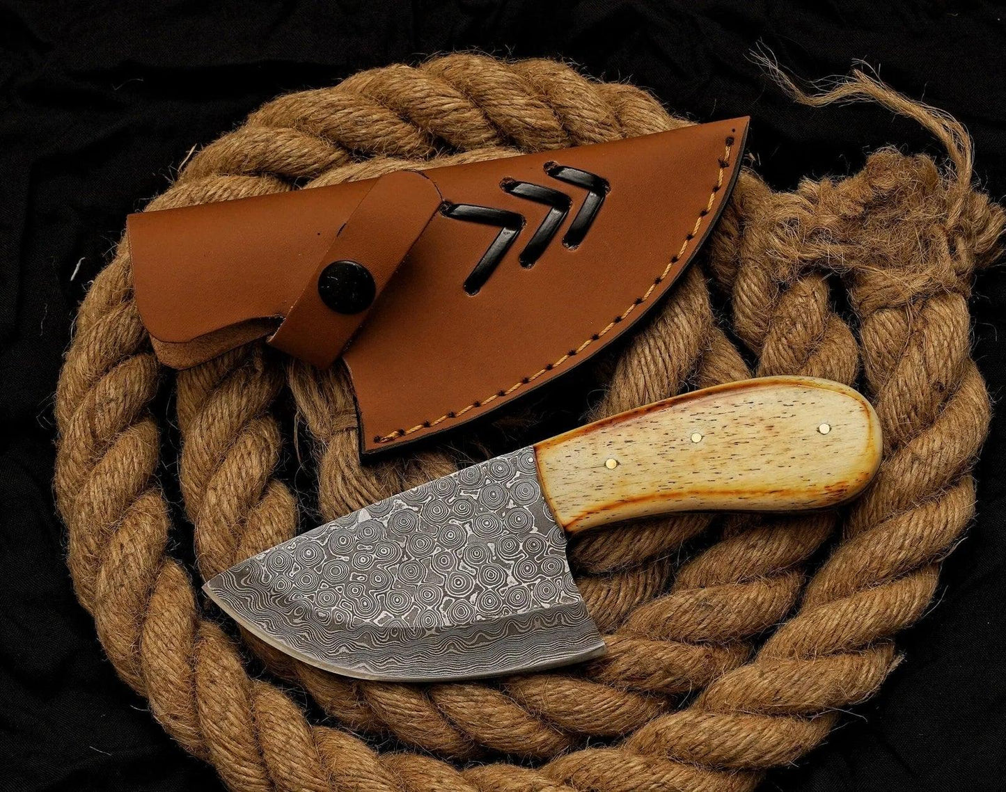 7” Handmade Damascus Steel Skinner Knife - Damascus Kings