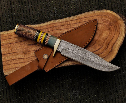 12” Handmade Damascus Steel Dragon Knife Skinner Knife - Damascus Kings