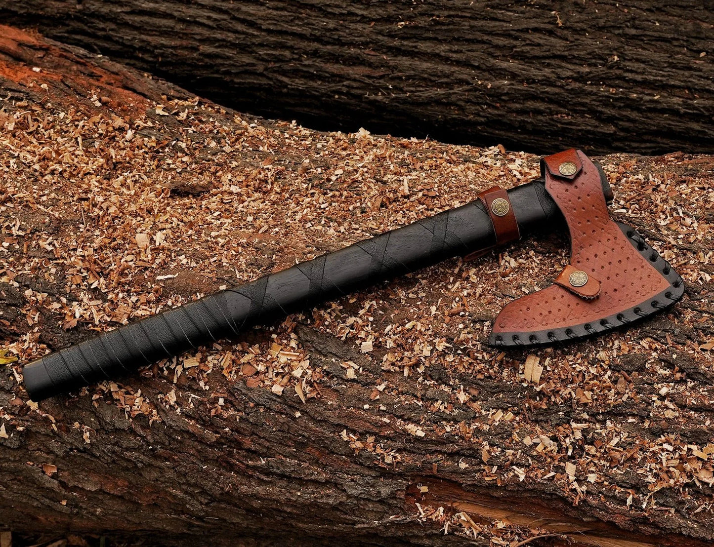 20" RAGNAR VIKING AXE Forged Camping Axe - Damascus Kings