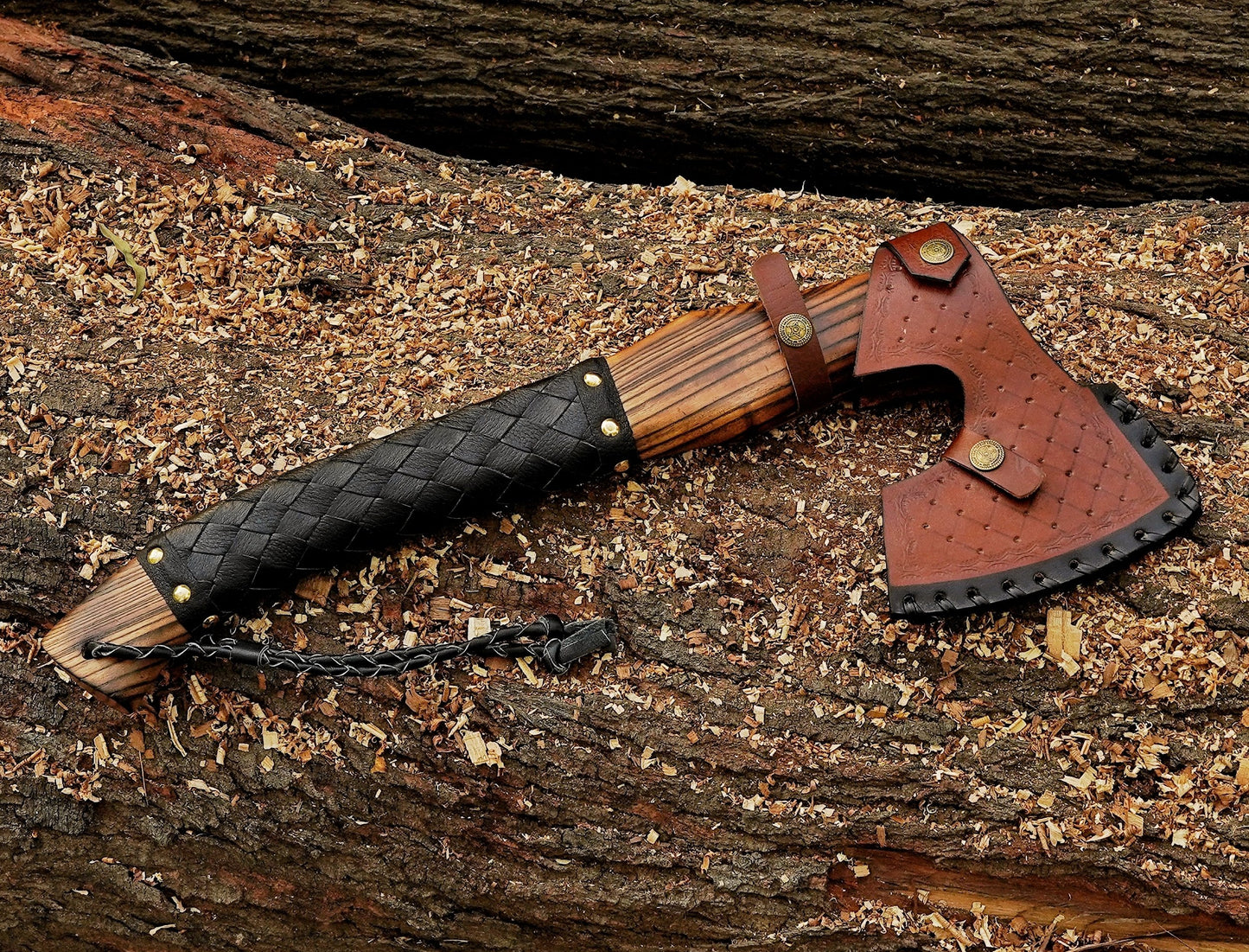 18" Small Forged Carbon Steel Axe with Ash Wood Shaft – Viking Axe - Damascus Kings