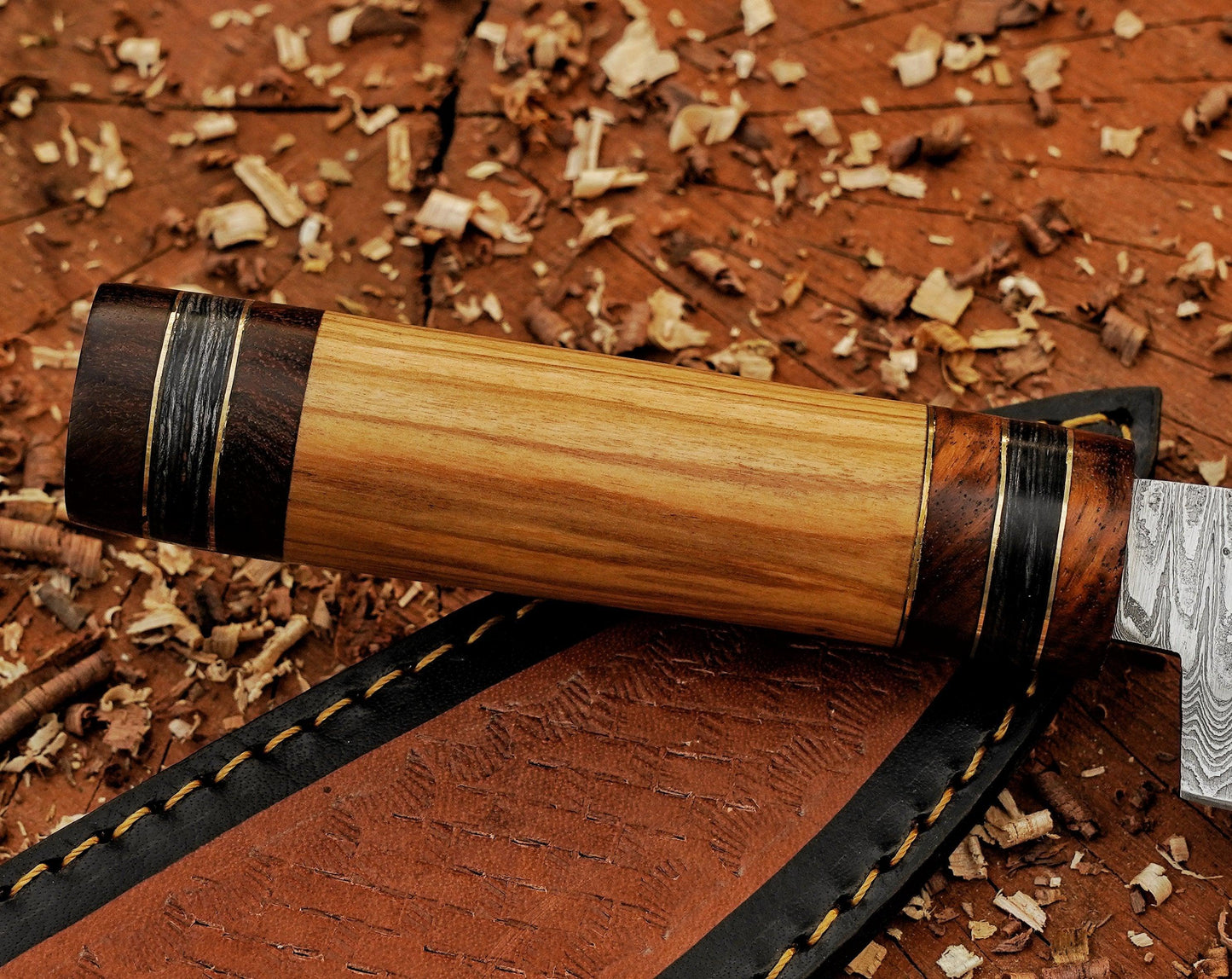 Personalized Santoku Chef Knife, Handmade Damascus Steel Chef Knife - Damascus Kings
