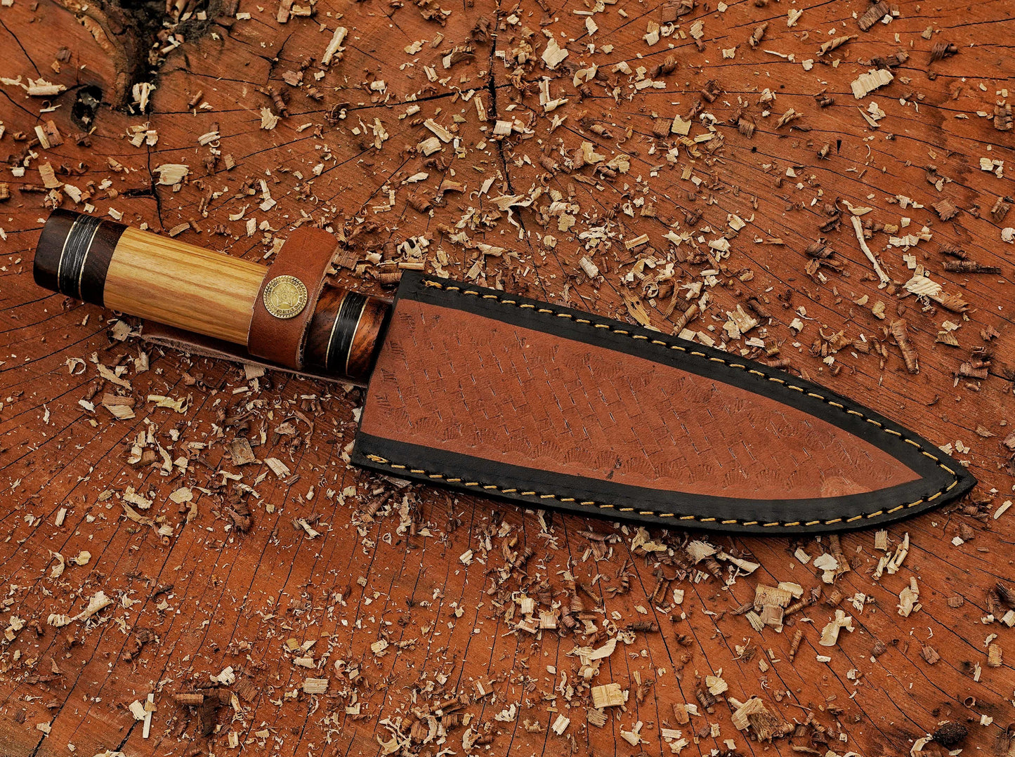 Personalized Santoku Chef Knife, Handmade Damascus Steel Chef Knife - Damascus Kings