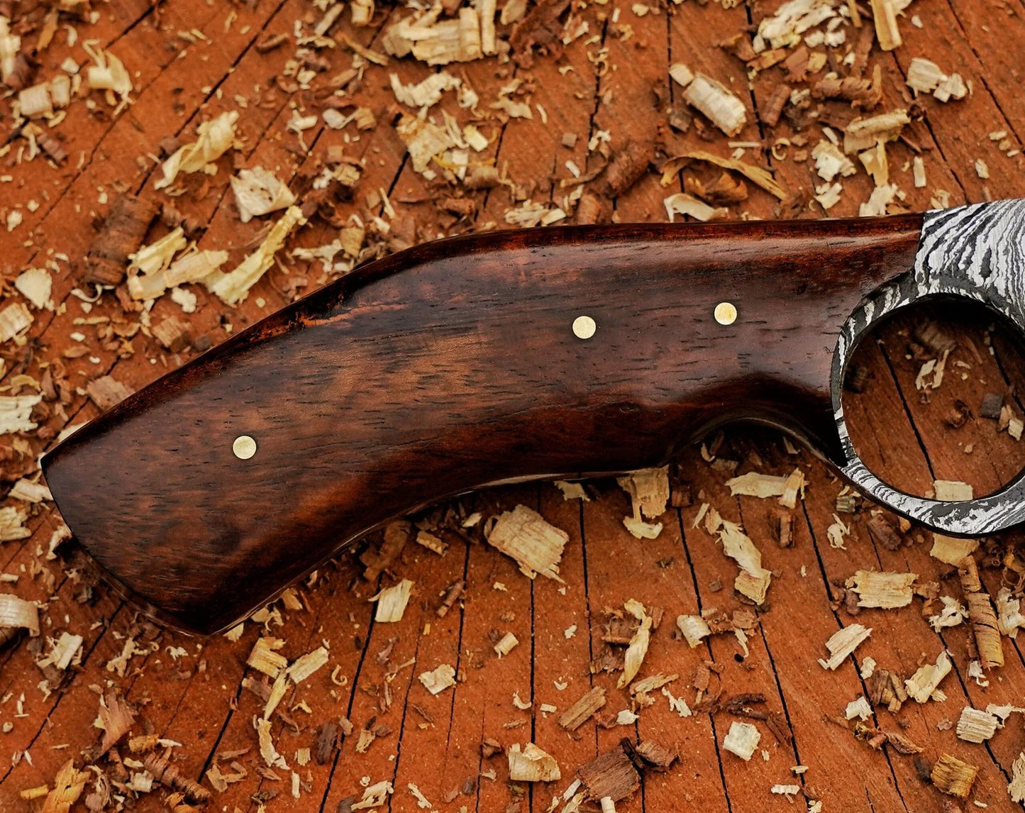 9" Unique Handcrafted Damascus steel Knife with Rose Wood Handle - Damascus Kings