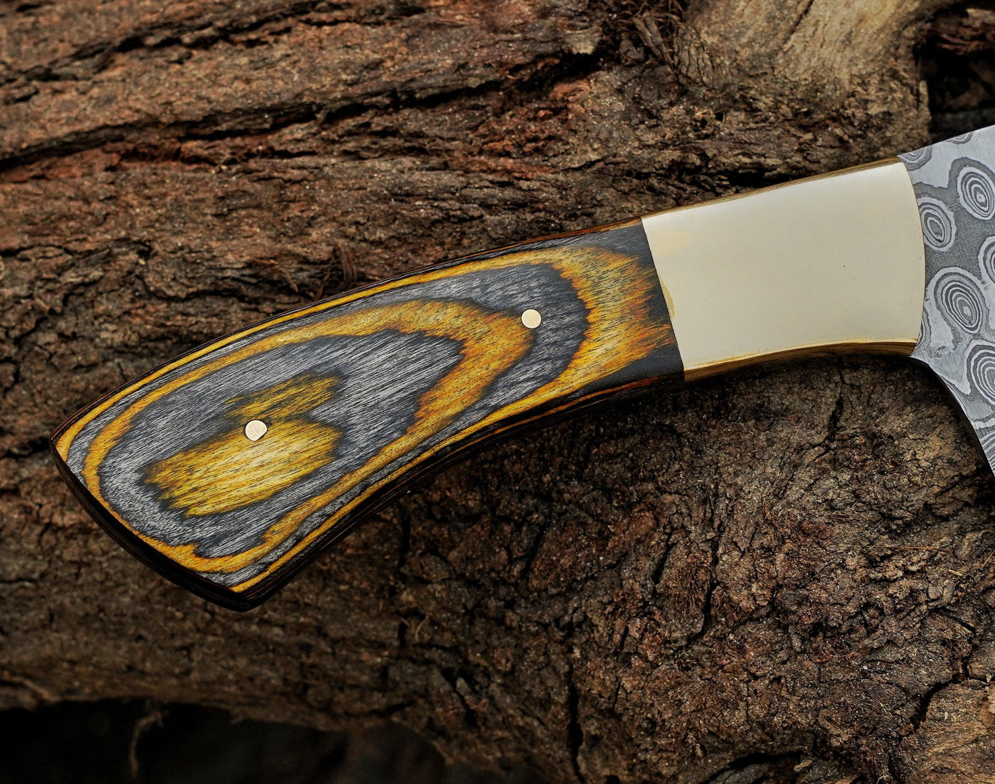 Chef cleaver knife Custom handmade Damascus Steel chopper with leather sheath - Damascus Kings