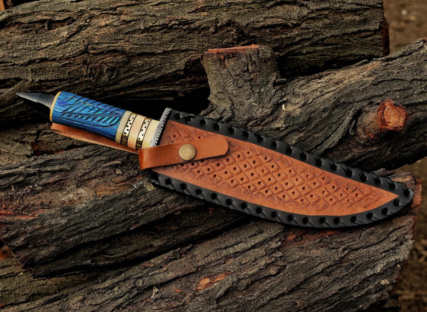 Damascus Bowie Knives | Hand made Damascus Bowie Knife - Damascus Kings