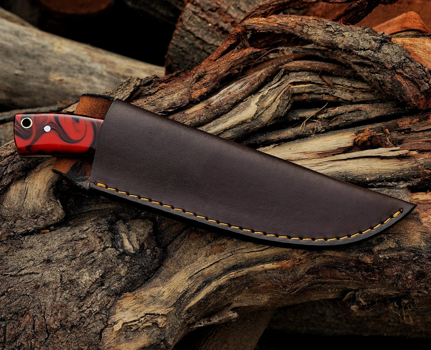 9" Unique Handcrafted 12 Chrome steel Knife with Resin Handle - Damascus Kings