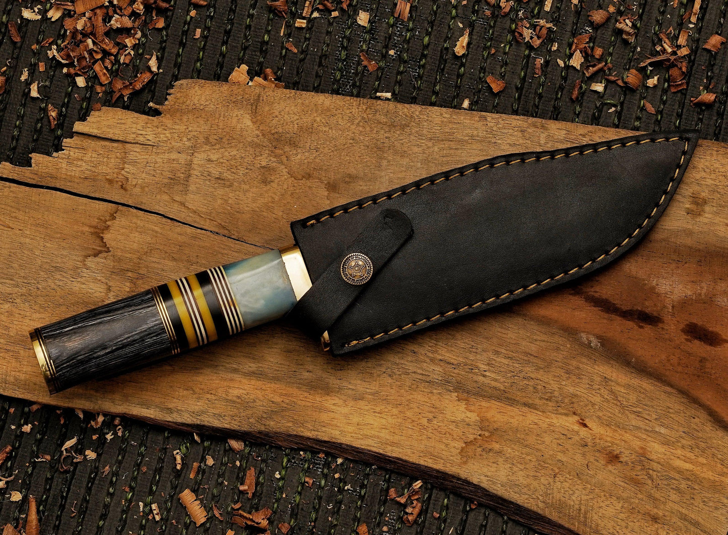 12” Handmade Damascus Steel Dragon Knife Skinner Knife - Damascus Kings