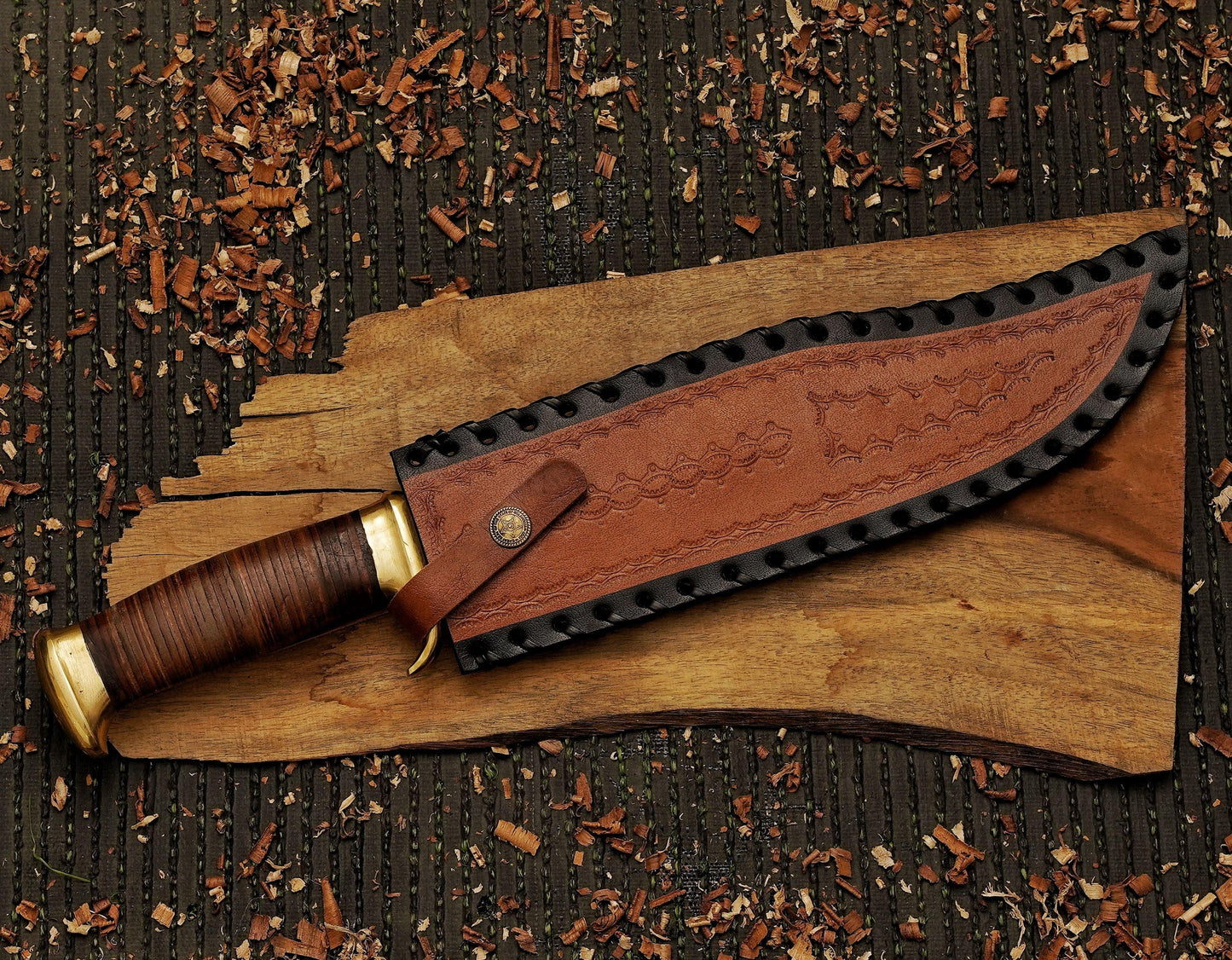 16.75” Handmade Damascus Steel Dragon Knife Skinner Knife - Damascus Kings