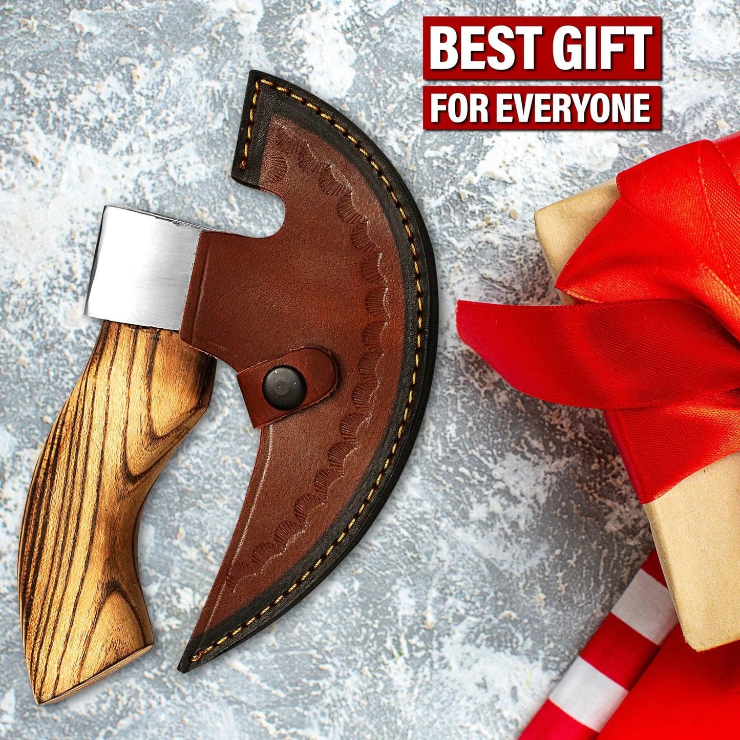 Customs Handmade J2 Steel Viking Pizza Cutter Axe Bearded Camping Axe | Unique - Damascus Kings