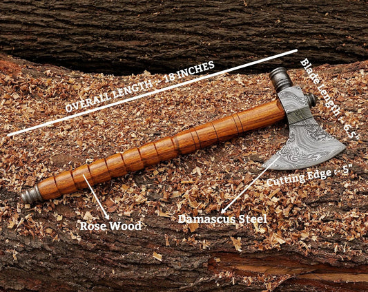 Tomahawk Axe, Damascus Steel Beautiful bushcraft Axe