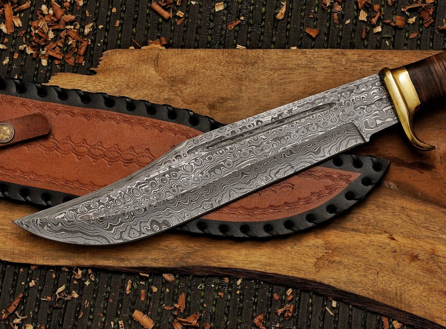 16.75” Handmade Damascus Steel Dragon Knife Skinner Knife