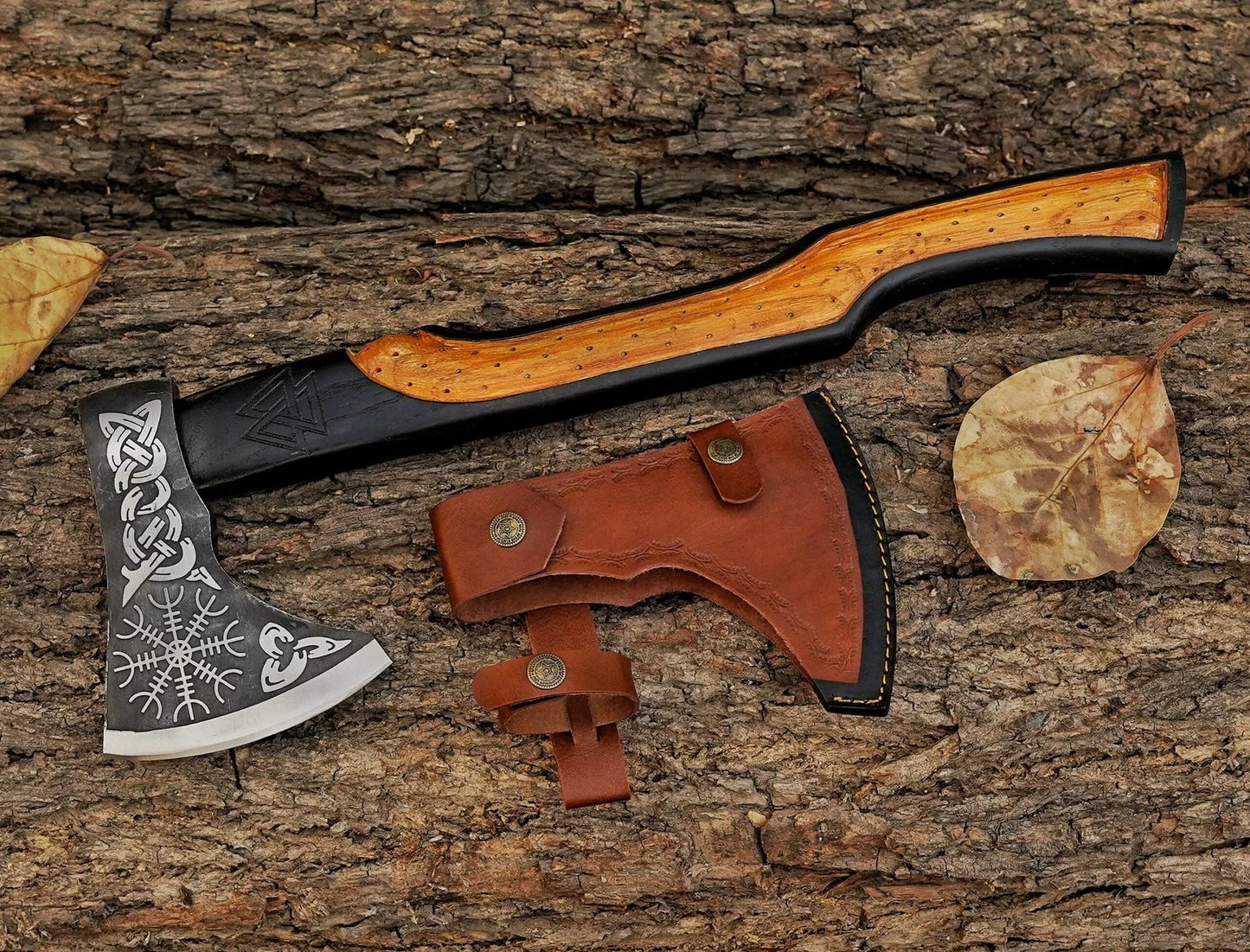 Artisan-crafted High Carbon Steel Tomahawk Axe with Integrated Design