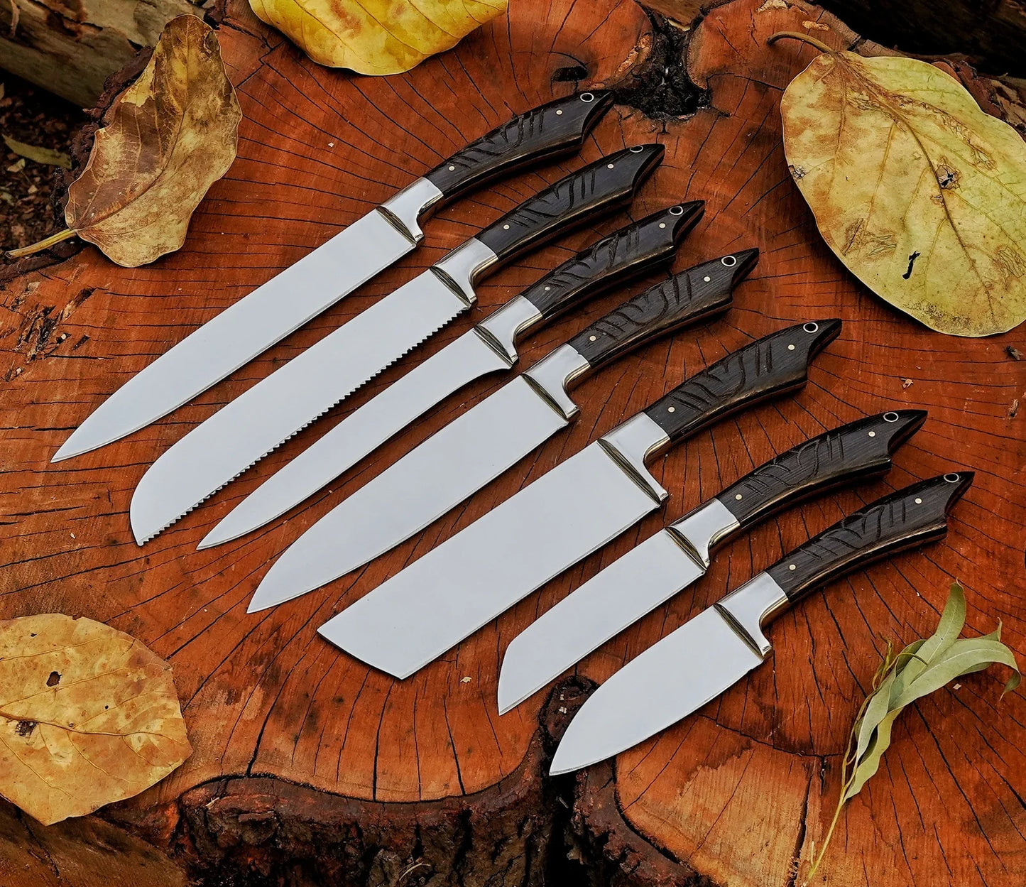 7 Piece Handmade J2 Steel Knives Chef Set