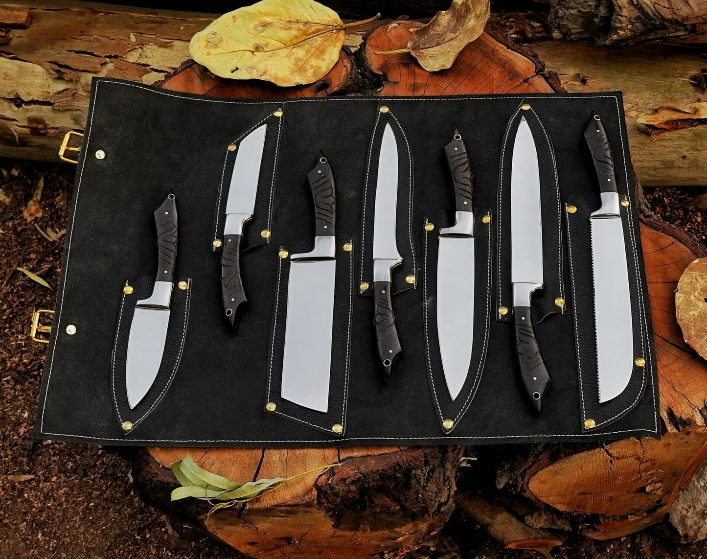 7 Piece Handmade J2 Steel Knives Chef Set