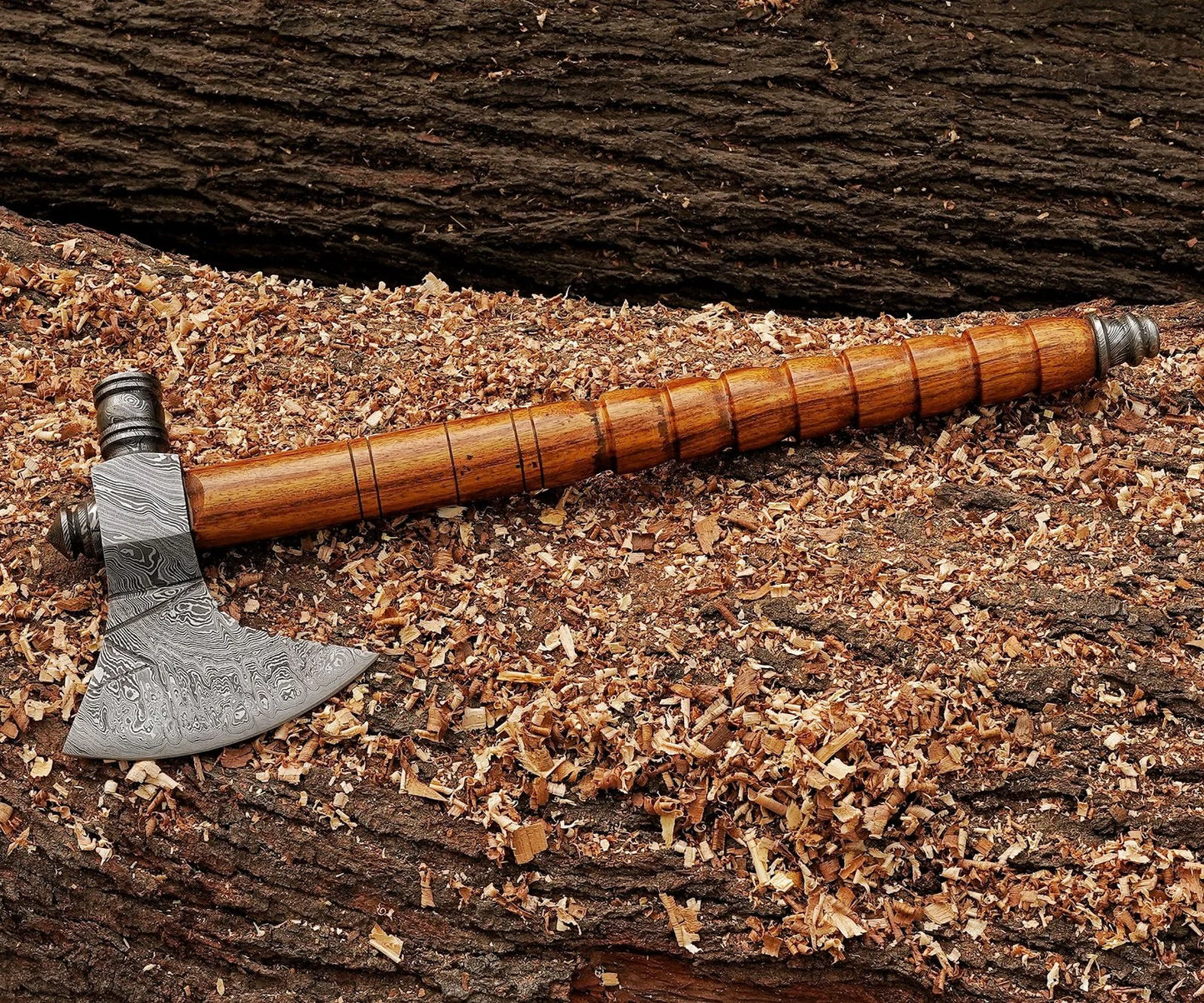 Tomahawk Axe, Damascus Steel Beautiful bushcraft Axe