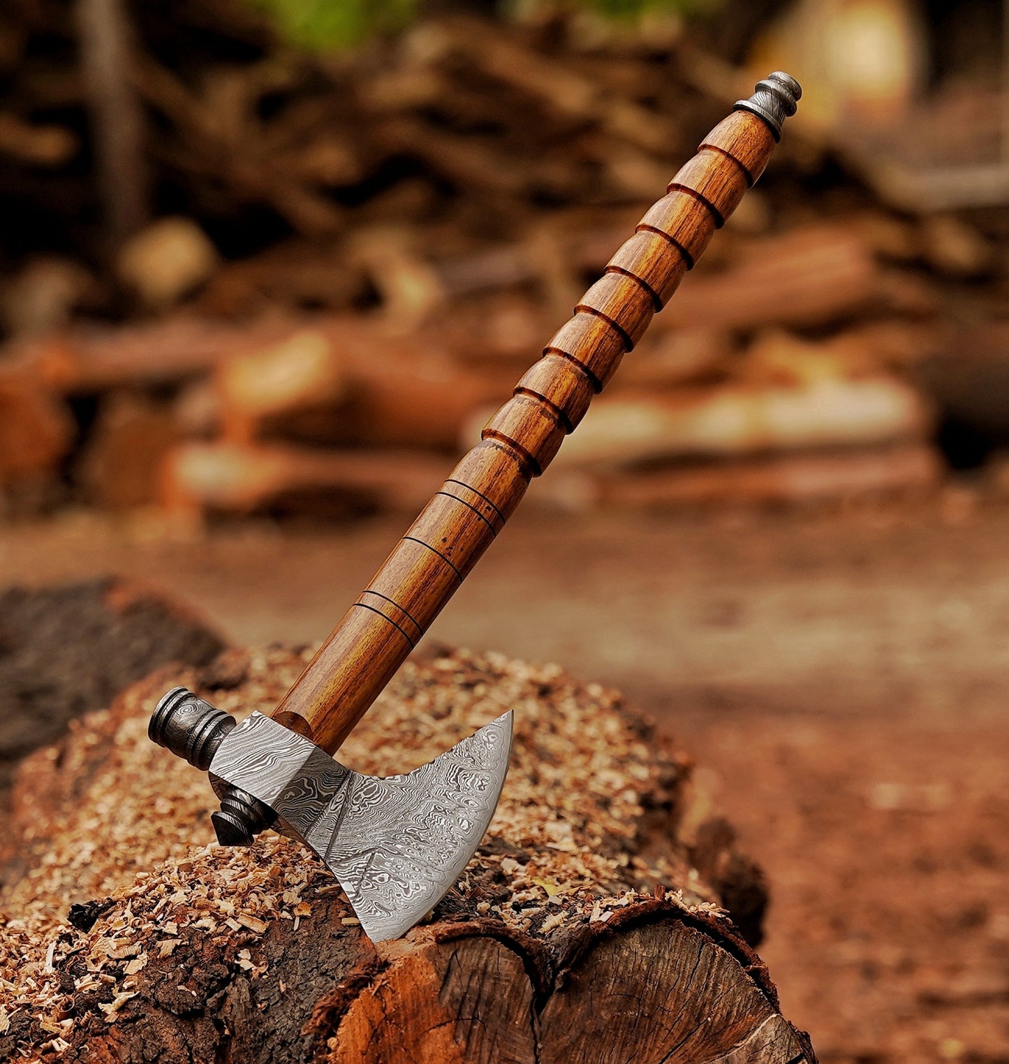 Tomahawk Axe, Damascus Steel Beautiful bushcraft Axe