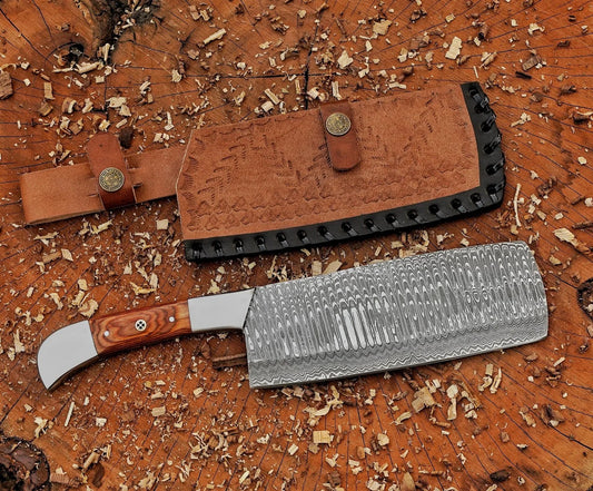 Chef cleaver knife Custom handmade Damascus Steel chopper