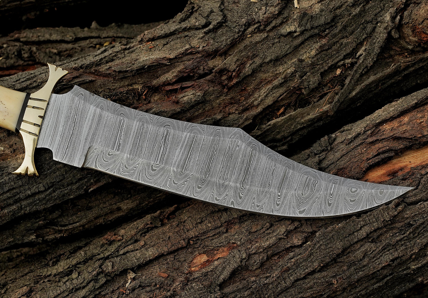 15.5” Personalized Damascus Steel Hunting Knife