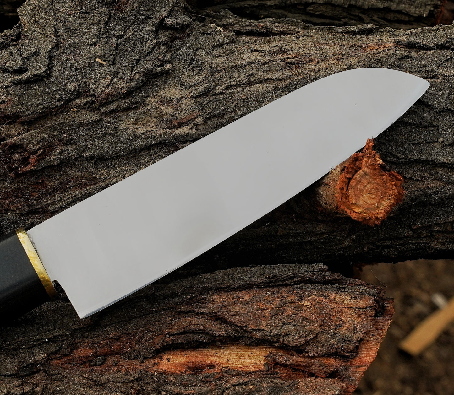 Handmade D2 Steel Chef Knife Resin & Rose Wood Handle with Brass Bolster