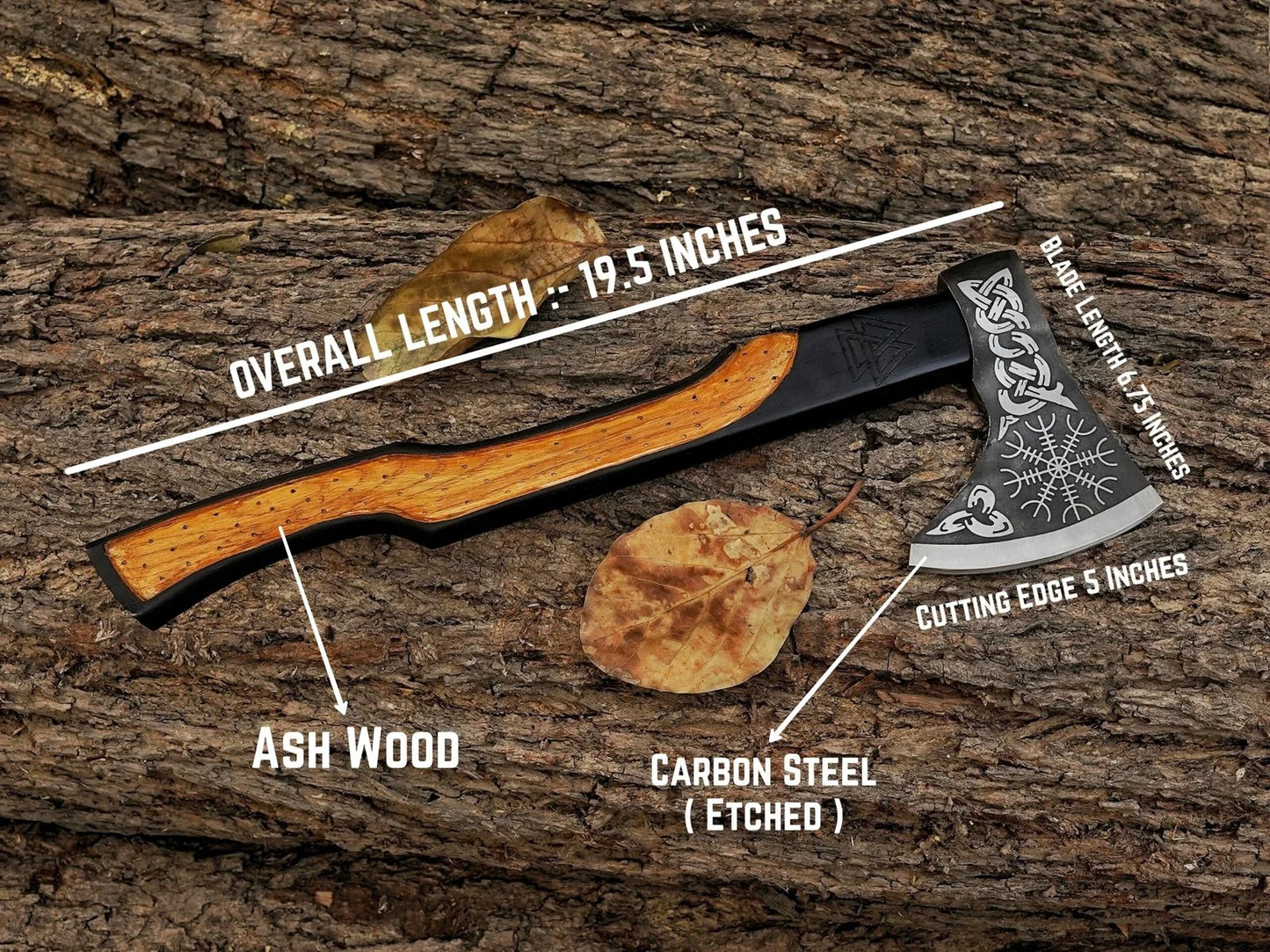 Artisan-crafted High Carbon Steel Tomahawk Axe with Integrated Design