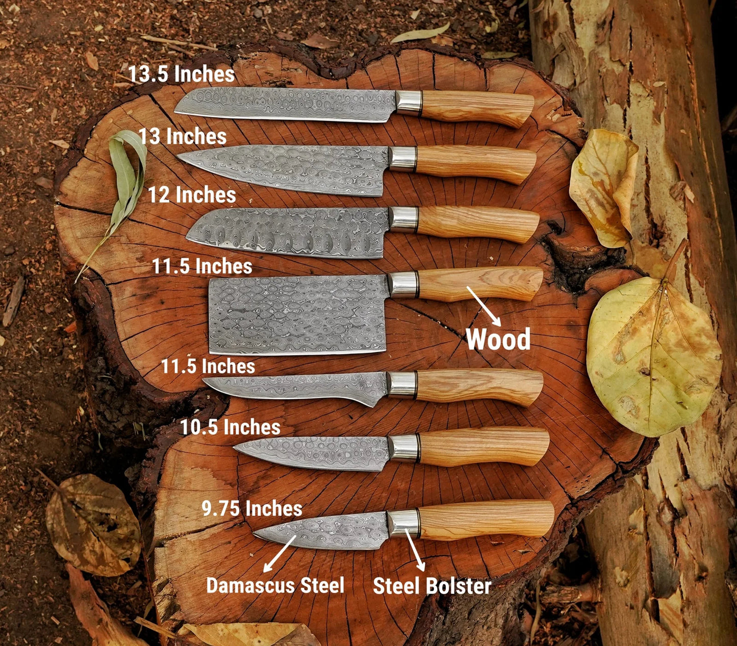 Professional chef knives set