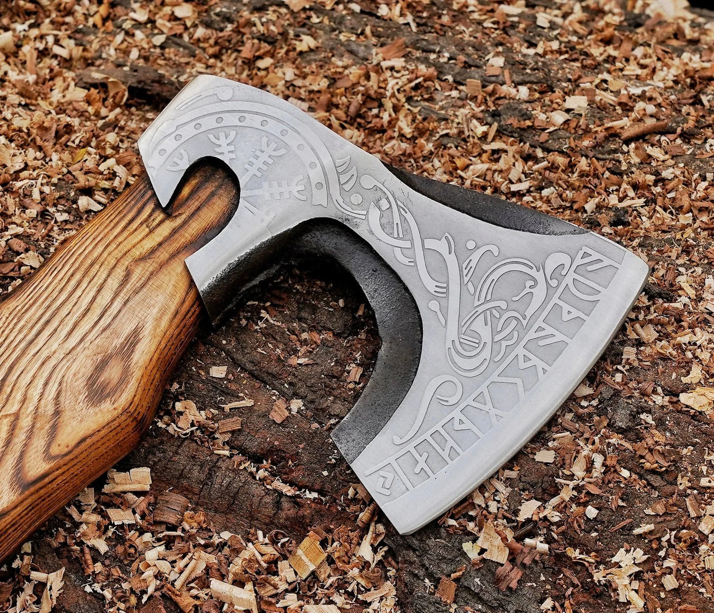 Small Forged Carbon Steel Axe with Ash Wood Shaft – Viking Axe