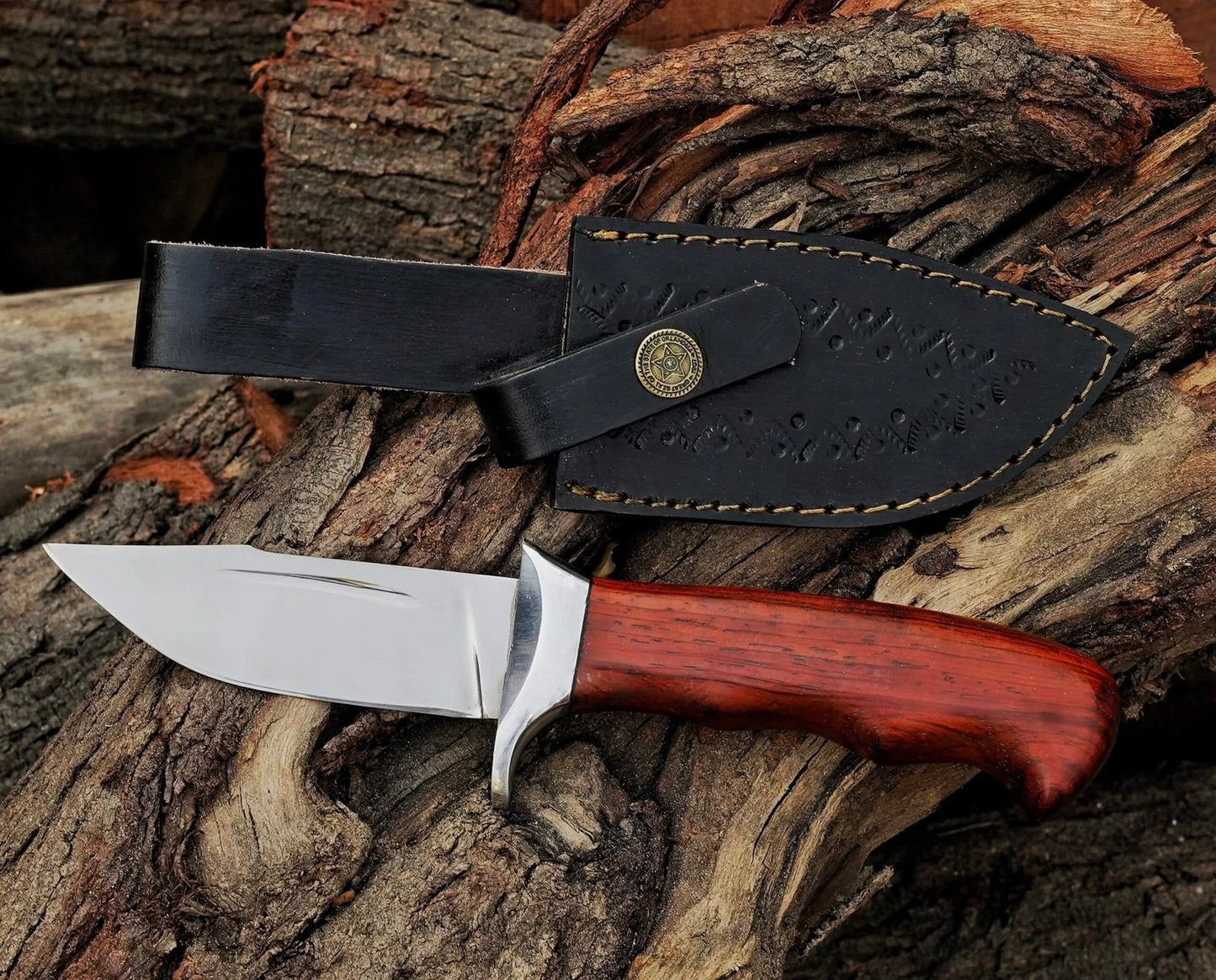 Unique Handcrafted J2 steel Knife with ASH Wood Handle