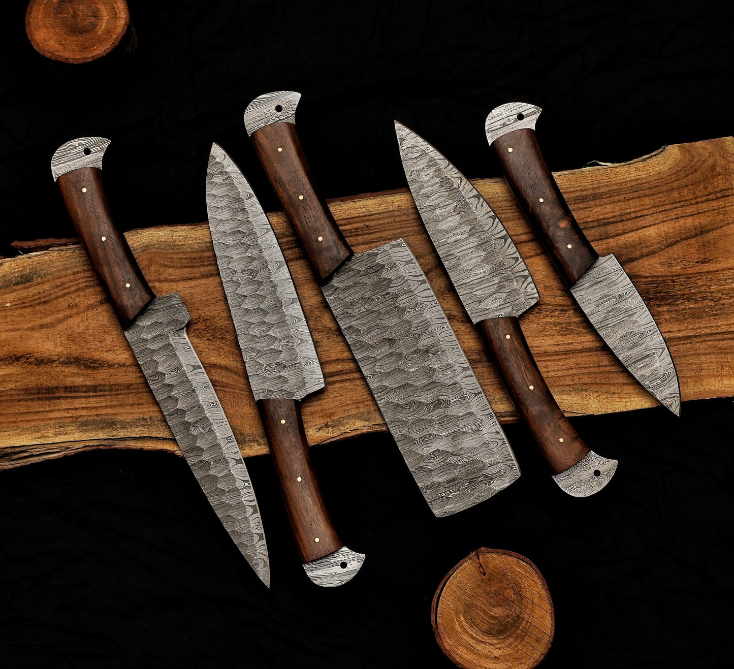 Black Rose presents the Damascus 5-Piece Chef Knife