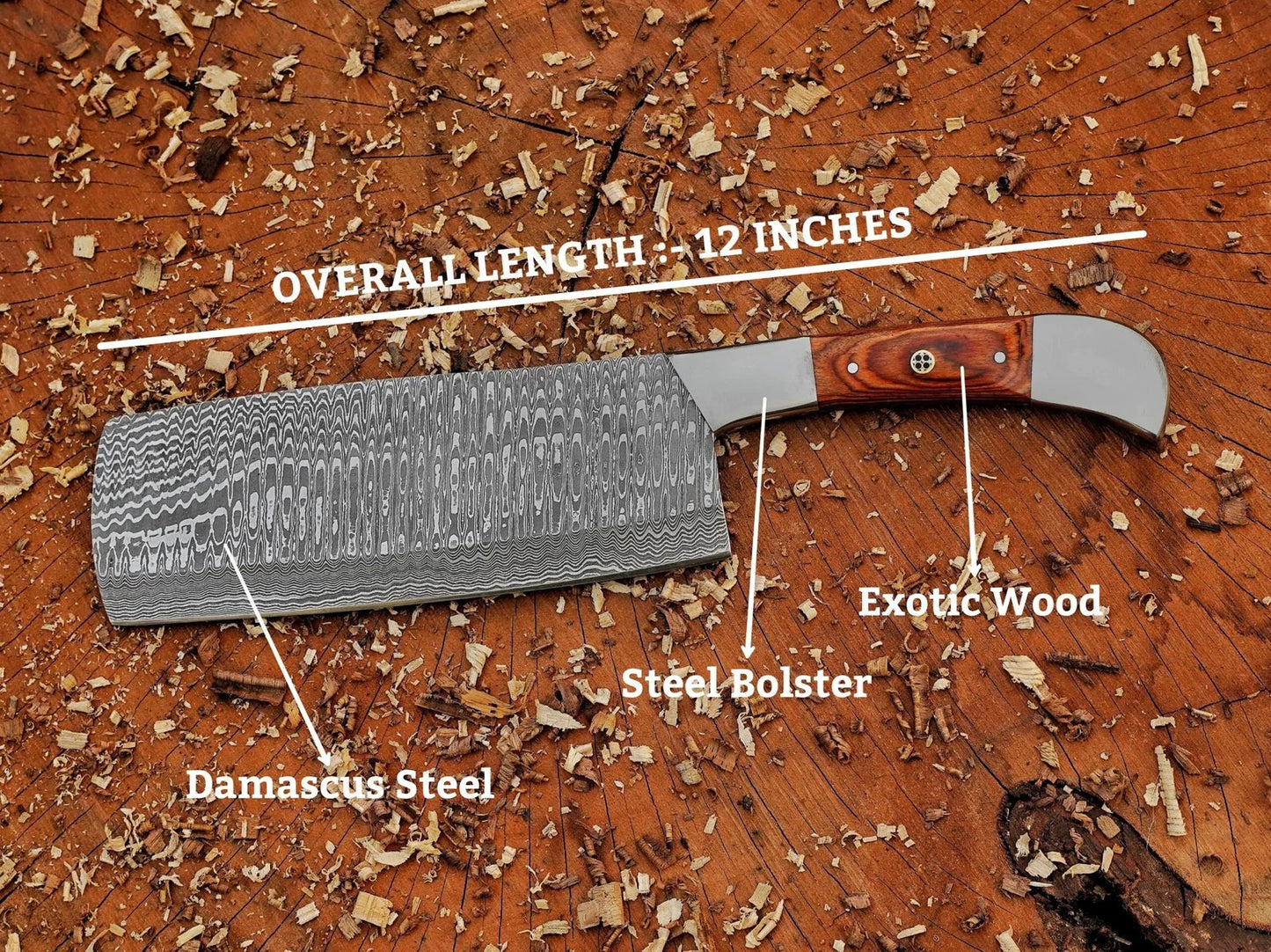 Chef cleaver knife Custom handmade Damascus Steel chopper